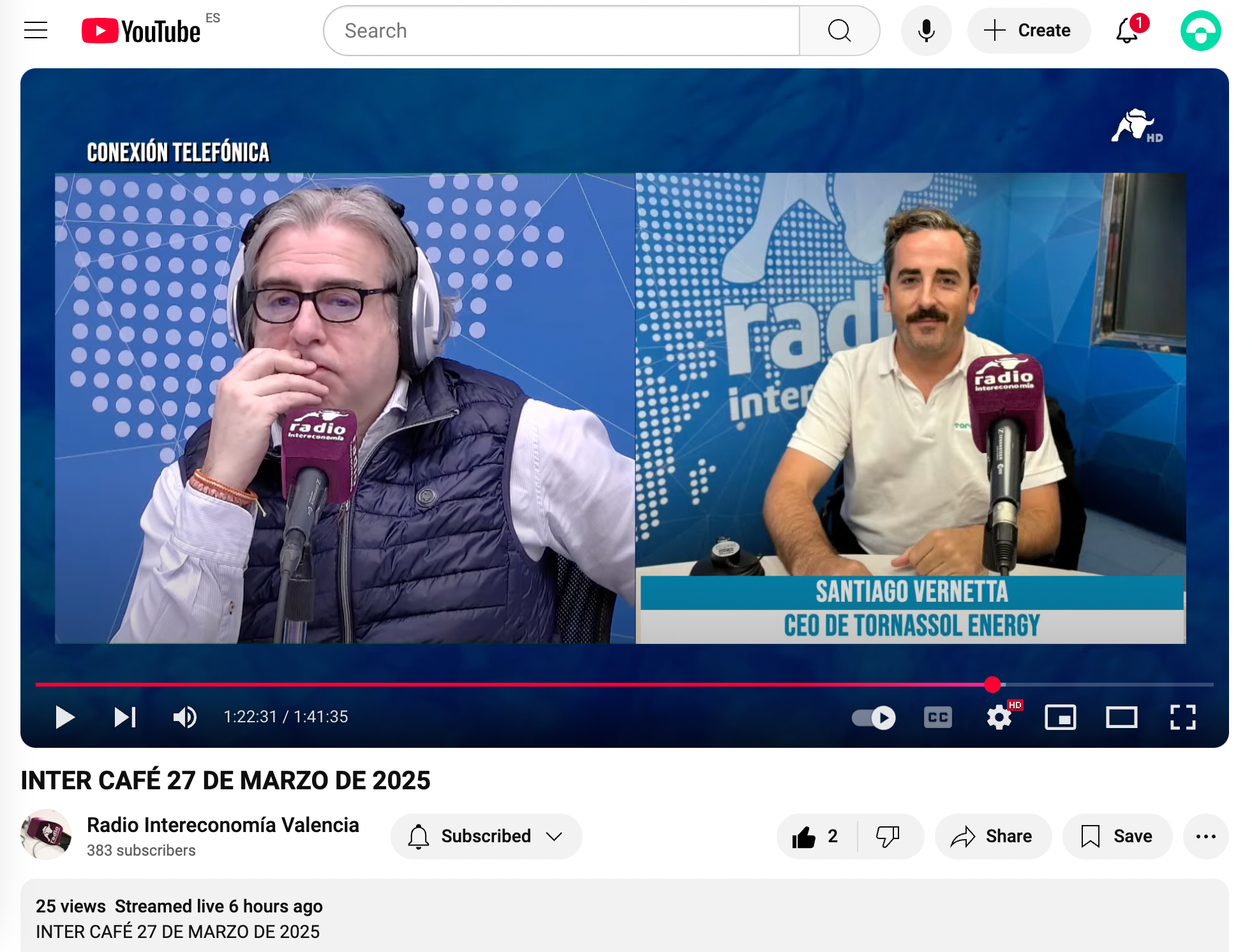 Santiago Vernetta en Interdiario: “El futuro de la autosuficiencia energética está en kits portátiles para emergencias” | Entrevista en Radio Intereconomía