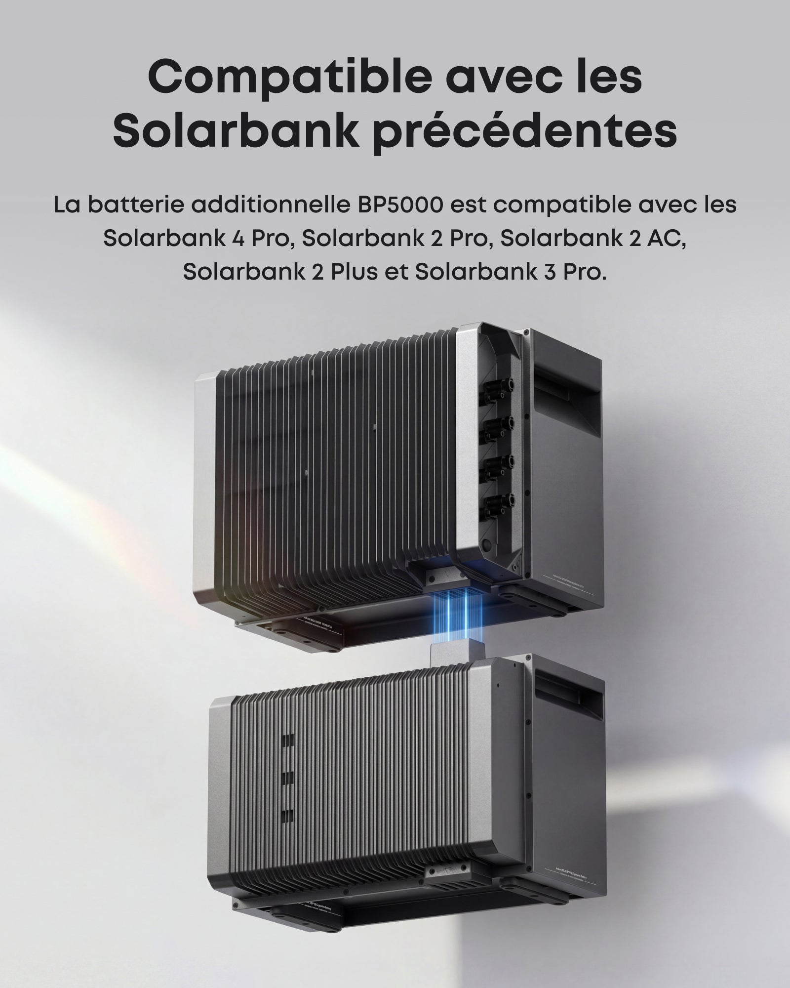 Anker SOLIX BP5000 — instalación apilable bajo la Solarbank
